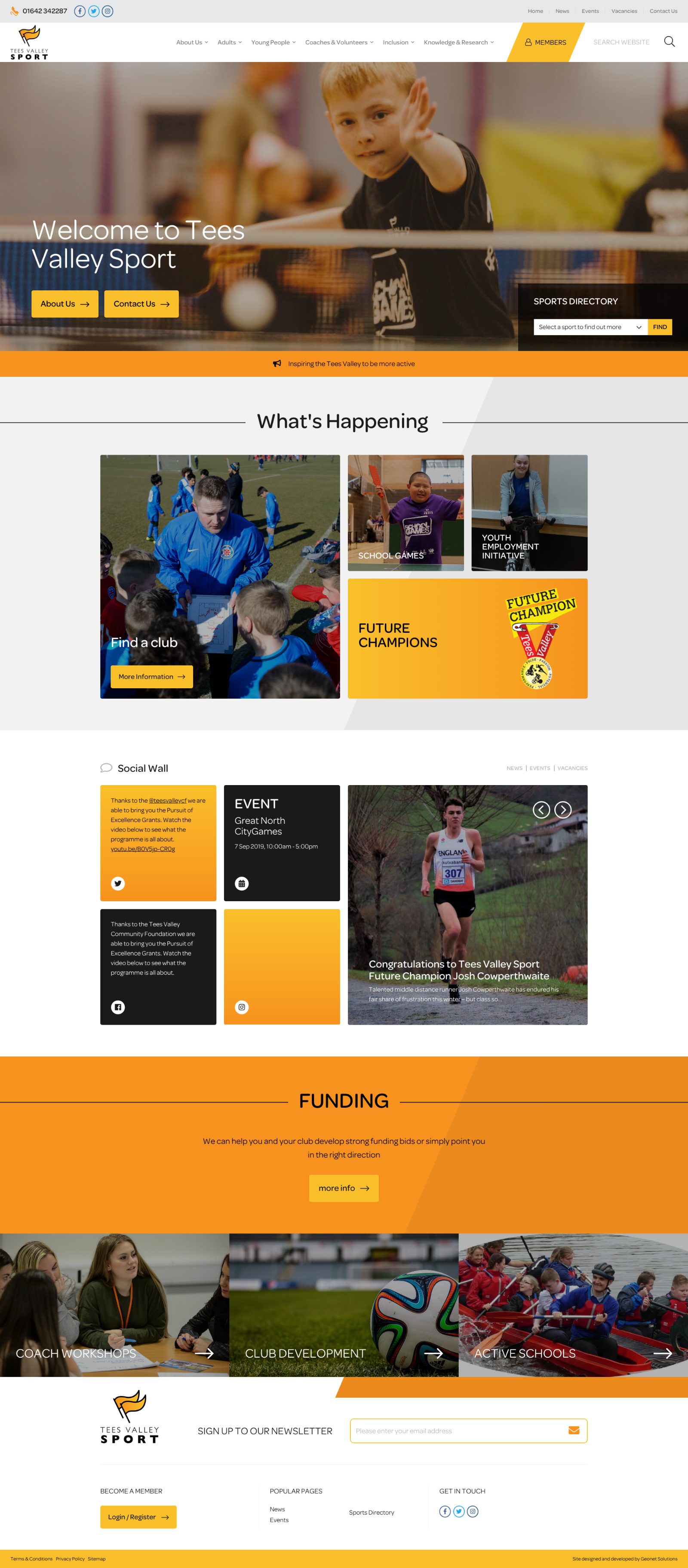 Tees Valley Sport | Portfolio | Hush Digital