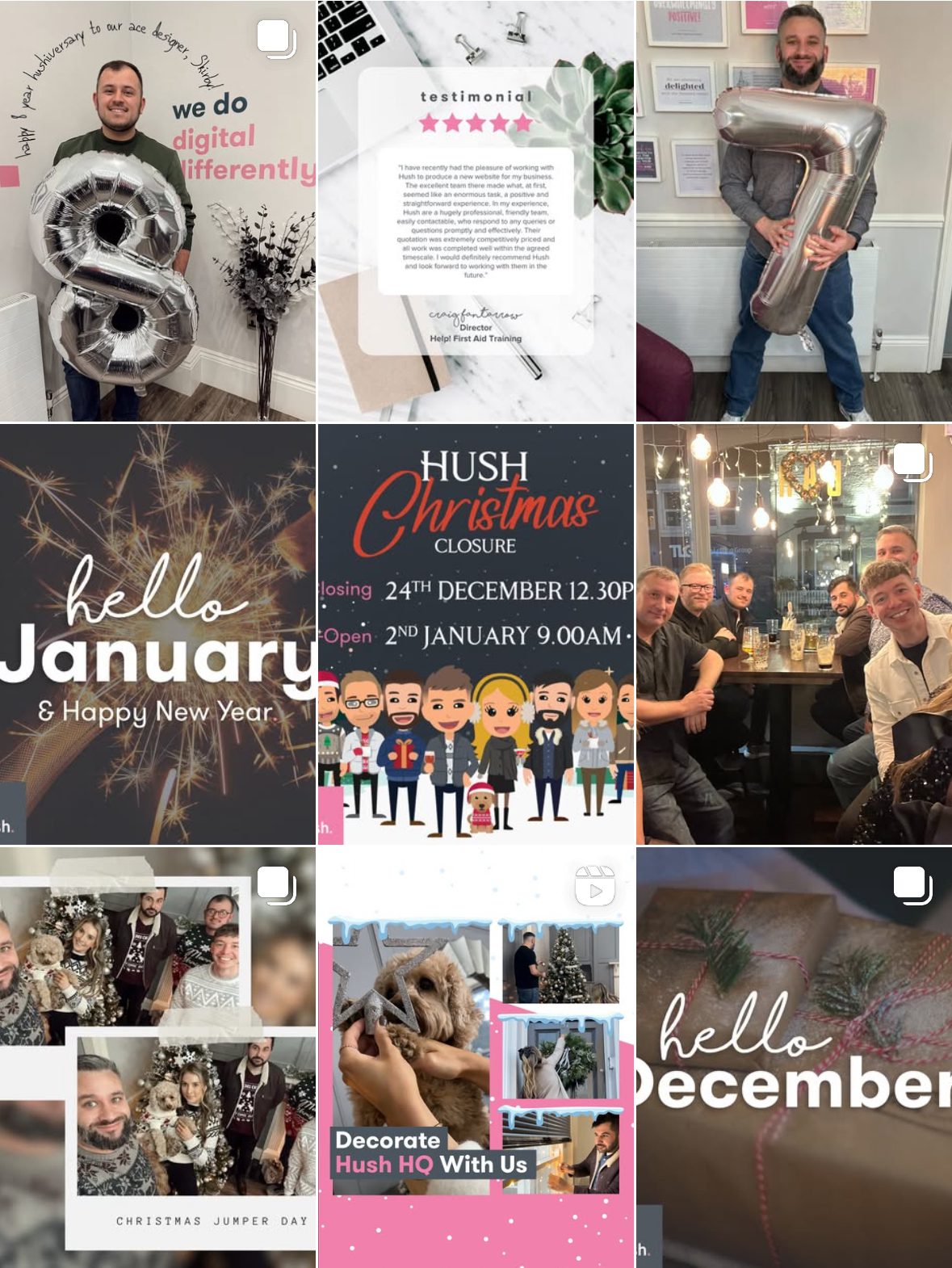 Hush Digital Instagram Grid